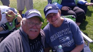 My wife and I at seahawks training camp